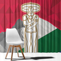 Italy Abruzzo Window Curtain Emblem With Flag Style - Wonder Print Shop