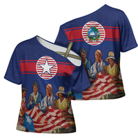 Liberia Flag Day Cross Shoulder Shirt Lone Star Heritage Pride