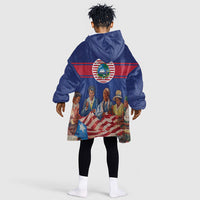 Liberia Flag Day Kid Wearable Blanket Hoodie Lone Star Heritage Pride