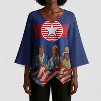 Liberia Flag Day Kimono Sleeve Blouse Lone Star Heritage Pride