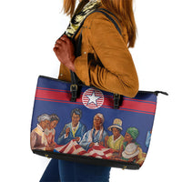 Liberia Flag Day Leather Tote Bag Lone Star Heritage Pride