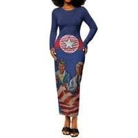 Liberia Flag Day Long Sleeve Bodycon Dress Lone Star Heritage Pride
