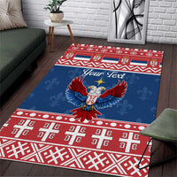 Personalized Serbia Christmas Eagle Area Rug Srecan Bozic Tee - Wonder Print Shop