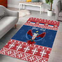 Personalized Serbia Christmas Eagle Area Rug Srecan Bozic Tee - Wonder Print Shop