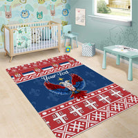 Personalized Serbia Christmas Eagle Area Rug Srecan Bozic Tee - Wonder Print Shop