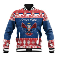 Personalized Serbia Christmas Eagle Baseball Jacket Srecan Bozic Tee - Wonder Print Shop