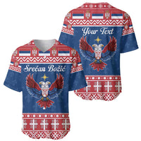 Personalized Serbia Christmas Eagle Baseball Jersey Srecan Bozic Tee - Wonder Print Shop