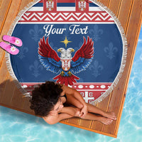 Personalized Serbia Christmas Eagle Beach Blanket Srecan Bozic Tee - Wonder Print Shop
