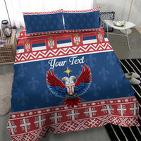 Personalized Serbia Christmas Eagle Bedding Set Srecan Bozic Tee - Wonder Print Shop