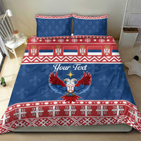 Personalized Serbia Christmas Eagle Bedding Set Srecan Bozic Tee - Wonder Print Shop