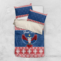 Personalized Serbia Christmas Eagle Bedding Set Srecan Bozic Tee - Wonder Print Shop