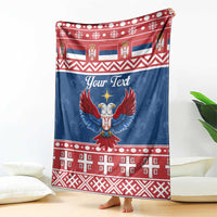 Personalized Serbia Christmas Eagle Blanket Srecan Bozic Tee - Wonder Print Shop
