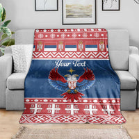 Personalized Serbia Christmas Eagle Blanket Srecan Bozic Tee - Wonder Print Shop