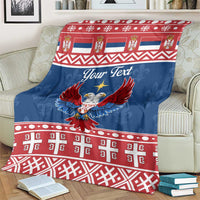 Personalized Serbia Christmas Eagle Blanket Srecan Bozic Tee - Wonder Print Shop