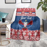 Personalized Serbia Christmas Eagle Blanket Srecan Bozic Tee - Wonder Print Shop