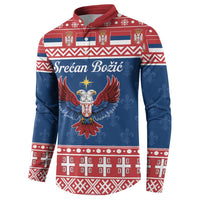 Personalized Serbia Christmas Eagle Button Sweatshirt Srecan Bozic Tee - Wonder Print Shop