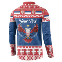 Personalized Serbia Christmas Eagle Button Sweatshirt Srecan Bozic Tee - Wonder Print Shop