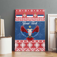 Personalized Serbia Christmas Eagle Canvas Wall Art Srecan Bozic Tee - Wonder Print Shop