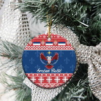 Personalized Serbia Christmas Eagle Ceramic Ornament Srecan Bozic Tee - Wonder Print Shop