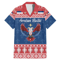 Personalized Serbia Christmas Eagle Family Matching Mermaid Dress and Hawaiian Shirt Srecan Bozic Tee - Wonder Print Shop