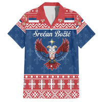 Personalized Serbia Christmas Eagle Family Matching Puletasi and Hawaiian Shirt Srecan Bozic Tee - Wonder Print Shop
