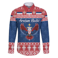 Personalized Serbia Christmas Eagle Family Matching Puletasi and Hawaiian Shirt Srecan Bozic Tee - Wonder Print Shop