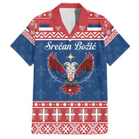 Personalized Serbia Christmas Eagle Family Matching Short Sleeve Bodycon Dress and Hawaiian Shirt Srecan Bozic Tee - Wonder Print Shop
