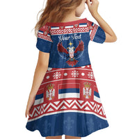 Personalized Serbia Christmas Eagle Family Matching Summer Maxi Dress and Hawaiian Shirt Srecan Bozic Tee - Wonder Print Shop
