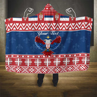 Personalized Serbia Christmas Eagle Hooded Blanket Srecan Bozic Tee - Wonder Print Shop