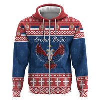 Personalized Serbia Christmas Eagle Hoodie Srecan Bozic Tee - Wonder Print Shop