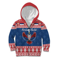 Personalized Serbia Christmas Eagle Kid Hoodie Srecan Bozic Tee - Wonder Print Shop