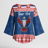 Personalized Serbia Christmas Eagle Kimono Sleeve Blouse Srecan Bozic Tee - Wonder Print Shop