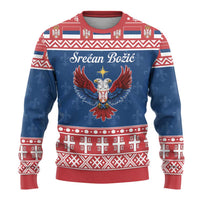 Personalized Serbia Christmas Eagle Ugly Christmas Sweater Srecan Bozic Tee - Wonder Print Shop