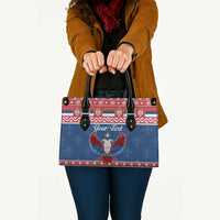 Personalized Serbia Christmas Eagle Leather Bag Srecan Bozic Tee - Wonder Print Shop