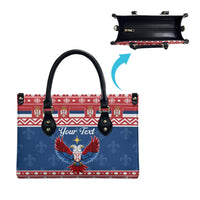 Personalized Serbia Christmas Eagle Leather Bag Srecan Bozic Tee - Wonder Print Shop