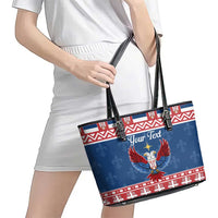 Personalized Serbia Christmas Eagle Leather Tote Bag Srecan Bozic Tee - Wonder Print Shop