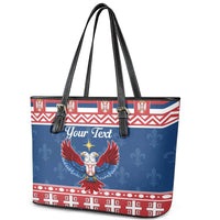 Personalized Serbia Christmas Eagle Leather Tote Bag Srecan Bozic Tee - Wonder Print Shop