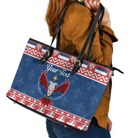 Personalized Serbia Christmas Eagle Leather Tote Bag Srecan Bozic Tee - Wonder Print Shop