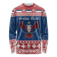 Personalized Serbia Christmas Eagle Long Sleeve Shirt Srecan Bozic Tee - Wonder Print Shop