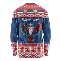 Personalized Serbia Christmas Eagle Long Sleeve Shirt Srecan Bozic Tee - Wonder Print Shop