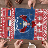 Personalized Serbia Christmas Eagle Puzzle Srecan Bozic Tee - Wonder Print Shop