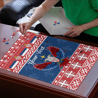 Personalized Serbia Christmas Eagle Puzzle Srecan Bozic Tee - Wonder Print Shop