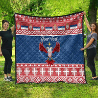 Personalized Serbia Christmas Eagle Quilt Srecan Bozic Tee - Wonder Print Shop