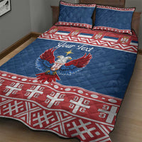 Personalized Serbia Christmas Eagle Quilt Bed Set Srecan Bozic Tee - Wonder Print Shop