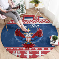 Personalized Serbia Christmas Eagle Round Carpet Srecan Bozic Tee - Wonder Print Shop