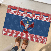 Personalized Serbia Christmas Eagle Rubber Doormat Srecan Bozic Tee - Wonder Print Shop