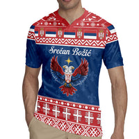 Personalized Serbia Christmas Eagle Rugby Jersey Srecan Bozic Tee - Wonder Print Shop