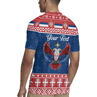 Personalized Serbia Christmas Eagle Rugby Jersey Srecan Bozic Tee - Wonder Print Shop