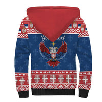 Personalized Serbia Christmas Eagle Sherpa Hoodie Srecan Bozic Tee - Wonder Print Shop