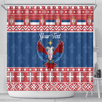 Personalized Serbia Christmas Eagle Shower Curtain Srecan Bozic Tee - Wonder Print Shop